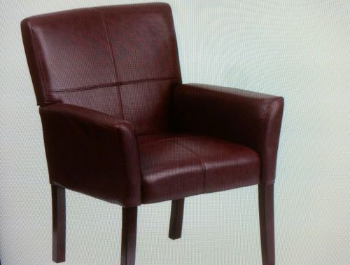 Flash Furniture Burgundy Leather Executive Side Chair Reception Chair NEW IN BOX