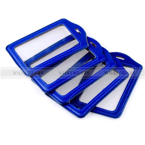 5x Blue Faux Leather Business ID Credit Card Badge Holder Clear Pouch Case WUS