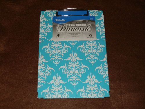 Turquoise 9&#034; x 12 1/2&#034; Standard Size Damask Clipboard