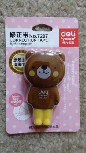 Cute Deli Hearty Teddy Bear Correction Tapes(5mm x 6mm) White out from a Foot