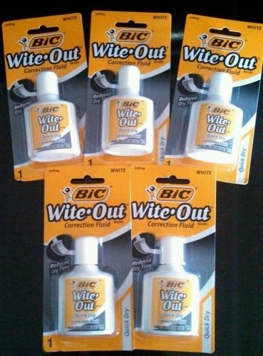 BIC Wite Out quick dry correctional fluid lot of 5