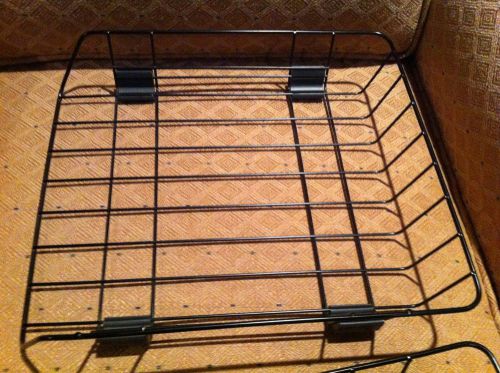 Lot of 2 Black Metal Office Desk Wire Baskets Papers Documents Mail 13x11x2 1/2