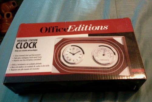 DUAL-FUNCTION DESK WEATHER STATION CLOCK THERMOMETER NEW!!!