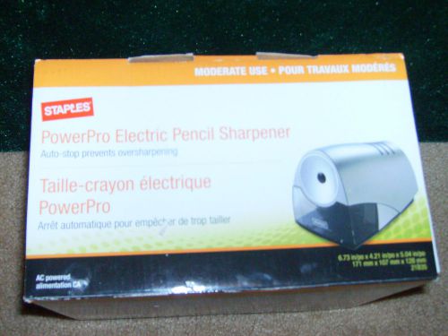 STAPLES POWERPRO ELECTRIC PENCIL SHARPENER MODERATE USE/AC POWERED 21835 NEW!!