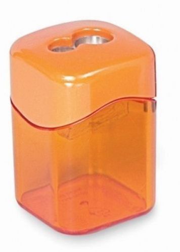Dual Square Sharpener with Receptical Assorted Colors BA19060