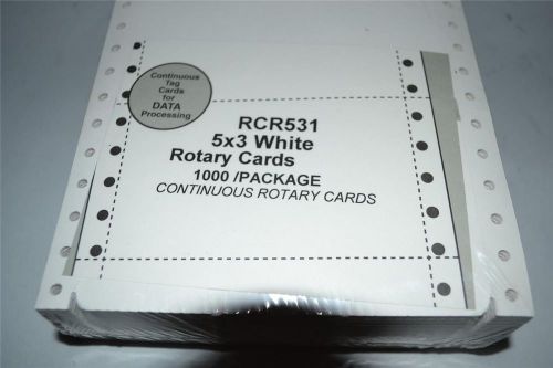 1000 Rotary File Refill Cards 3&#034; X 5&#034; on Continuous Feed Form Fits Rolodex