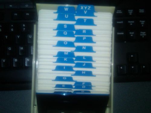 Vtg Rolodex Card Holder VIP-24C Blank Cards A to Z Cards Plastic 4 x 2 WW Ship