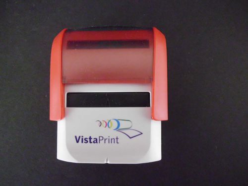 VISTA PRINT RED SELF INKING RUBBER STAMP AND RED INK PAD P20 N
