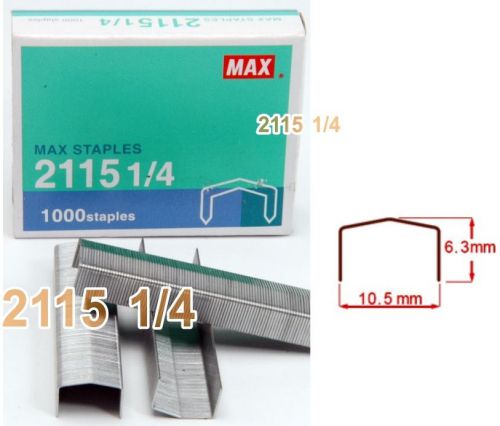 Max Staples 2115 1/4-5m 1000 staples / box Stapler office Binding hold paper