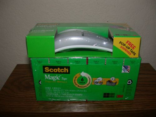 Scotch Tape Handband Dispenser &amp; 6 Pack Refills For Refillable(Shoe) Dispensers