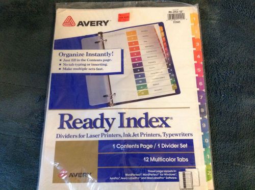 21) Avery RI-213-12 / 11141 Ready Index Table Of Contents Dividers