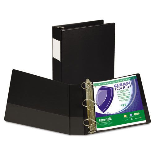 Clean Touch Antimicrobial Locking D-Ring Binder, 11 x 8-1/2, 2&#034; Capacity, Black