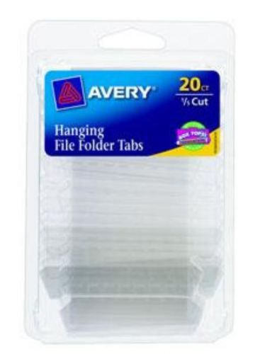 Avery Hanging File Folder Tabs 1/5 Cut Clear 20 Count