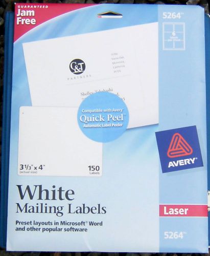 Avery White Laser Shipping Labels, 3 1/3&#034; x 4&#034;, Box Of 150  5264