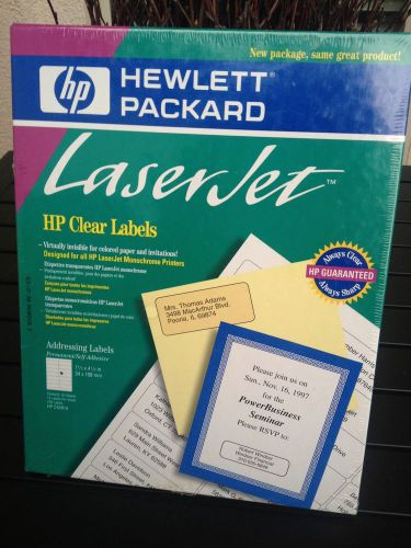 NEW SEALED HP LASER JET LaserJet Address CLEAR LABELS Transparent Monochrome
