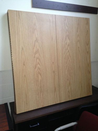 **VISUAL CONFERENCE BOARD w/ DOORS in LIGHT OAK COLOR LAMIN w/ PULL DOWN SCREEN*