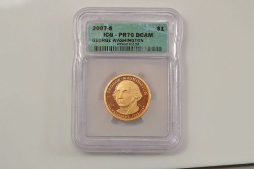 2007 S George Washington Presidential One Gold Dollar Proof- ICG PR70 DCAM RARE