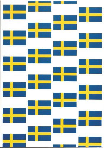 Set of 6 Swedish Flag blank note cards in sealed pkg Made in Sweden approx 5x7