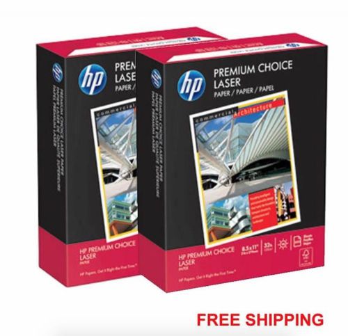 HP Premium Choice Laser Paper White 32lb 98 Bright (2 REAMS - 1000 sheets)