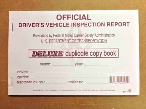 100 - j.j. keller - detailed driver&#039;s vehicle inspection report duplicate 15b for sale