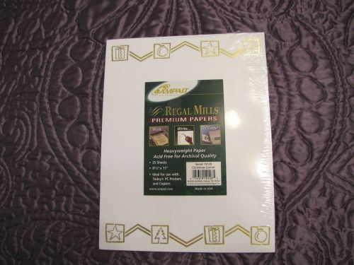 Christmas Paper Stationery Holiday Santa&#039;s Letter Card Embossed Gold Printer NIP