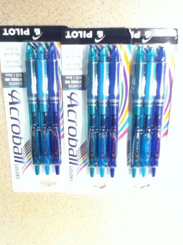 Pilot Acroball Color Hybrid Ink Pens Medium Assorted 3/Pk lot 3 pack 9 pen set