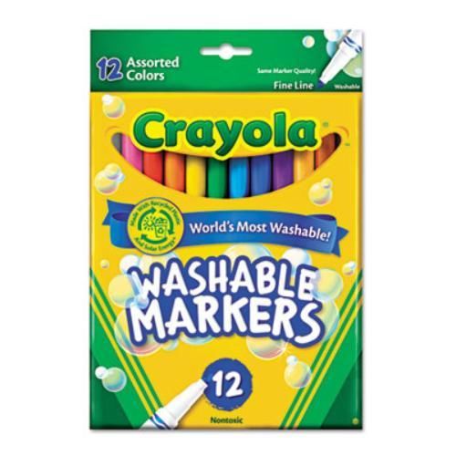 Crayola Thinline Washable Marker - Fine Marker Point Type - Red, (587813)