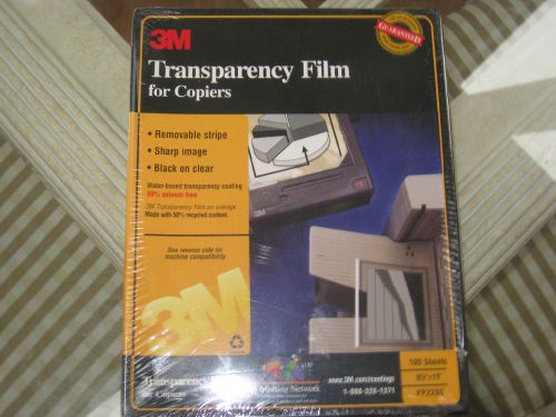 3M Transparency Film For Copiers New Sealed Package 100 Sheets 8 1/2 X 11 PP2200