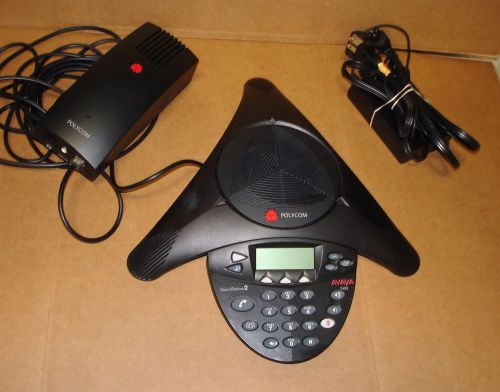 Avaya 2490 Polycom SoundStation2 Speaker Phone 2301-16375-601 d w/ Power Supply
