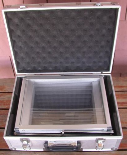 Portable zig zag brochure literature magazine leaflet display rack aluminum case for sale