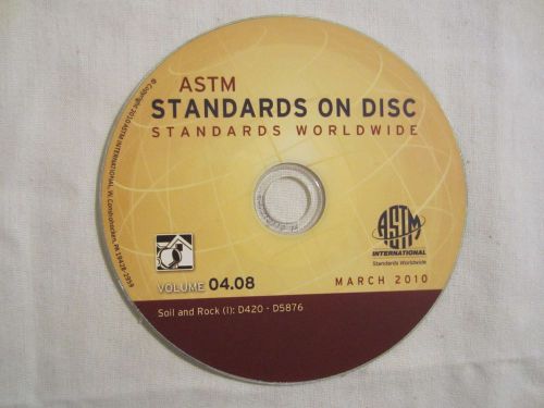 ASTM Standards on Disc Vol. 04.08 Soil and Rock (1): D420 - D5876 (2010)
