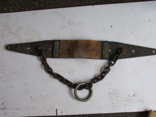 Vintage Roofer Safety Peak Strap / Tie - Off Security Chain Ring  FAST SHIPPING