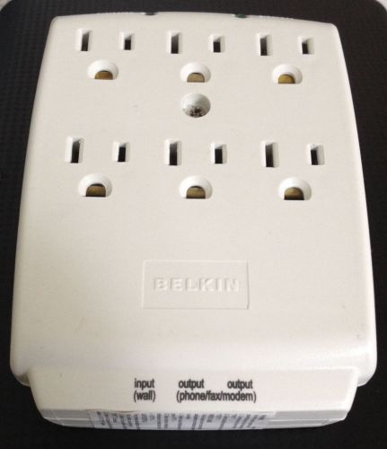 Belkin Surge Protector - 6 Outlets (input for phone/fax/modem) Wall Mounted