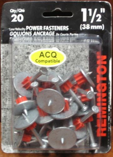 REMINGTON 1 1/2 &#034; WITH WASHER LOW VELOCITY POWER FASTENER 20 QTY 103071