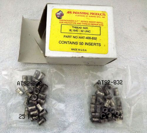 Threaded Insert 8 (.164) -32 UNC AVK Industrial Products Package of 50 pcs
