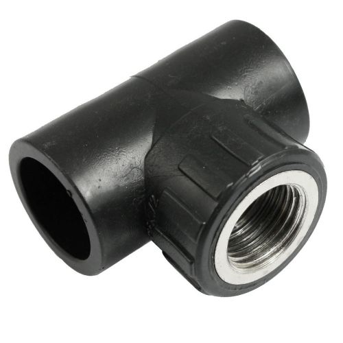 Pipe Fitting PT 1/2&#034; Male Thread x 25mm Slip 3 Ways HDPE Tee Connector