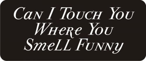 3 - Touch You Where You Smell Funny Hard Hat / Biker Helmet Sticker  BS081
