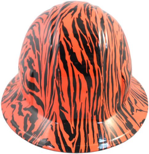 NEW! Hydro Dipped FULL BRIM Hard Hat w/Ratchet Suspension - Tiger Orange - WILD