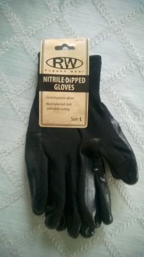 Men&#039;s rugged wear nitrile dipped gloves size l for sale
