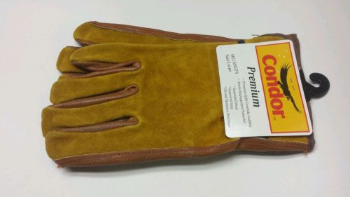 New condor grainger brand premium leather work gloves large for sale