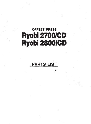 RYOBI 2800CD 2700CD Parts Manual (070)