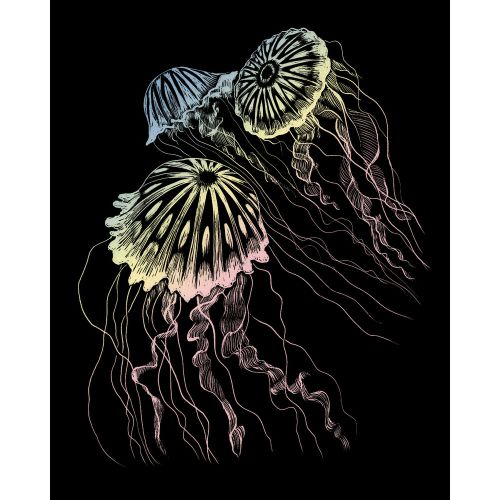 Engraving Tools Brush Holographic Foil Art Kit 8X10 Jellyfish