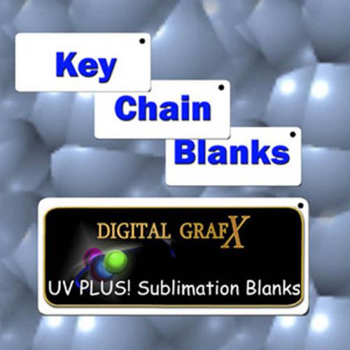 50 ea Gloss White Aluminum Key Chain Blanks for Sublimation 1.5&#034;x3&#034;
