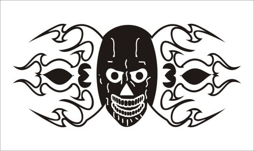 2X &#034;Skull with Bone&#034; Funny Car Vinyl Sticker Decal Truck Bumper Laptop - 753 B