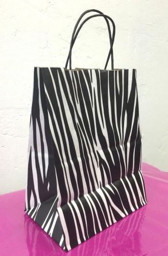 25pcs Zebra Print Paper Shopping bags Retail Gift Merchandise 8 X 5 X 10