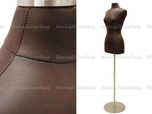 Female Body Form Size 6/8 Brown PU Leather Cover #F6/8PU-BN+BS-04