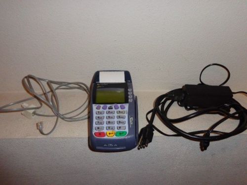 VeriFone Omni 3750 Credit Card Reader Terminal With Power Cord and Phone Cable