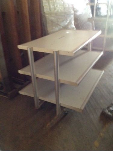 3 tier display tables lot used clothing shoe store fixtures upscale merchandise for sale
