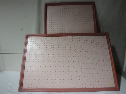 Lot of 2 Pink &amp; Brown Pegboards - 37&#034; Long x 24&#034; tall.