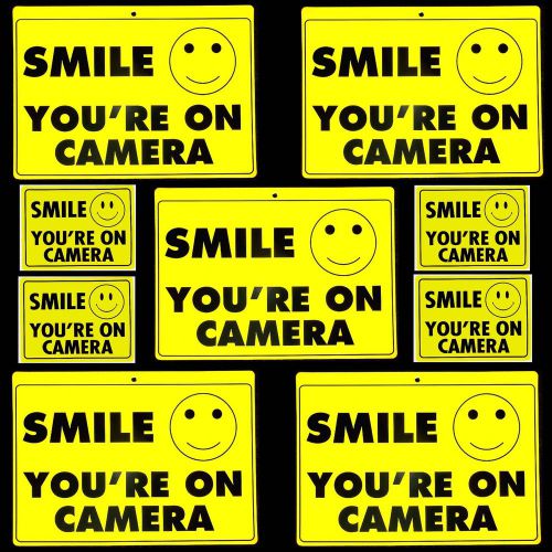 LOT SMILE YOU ARE ON SECURITY VIDEO CAMERAS RECORDING IN USE SIGNS+WARNING DECAL